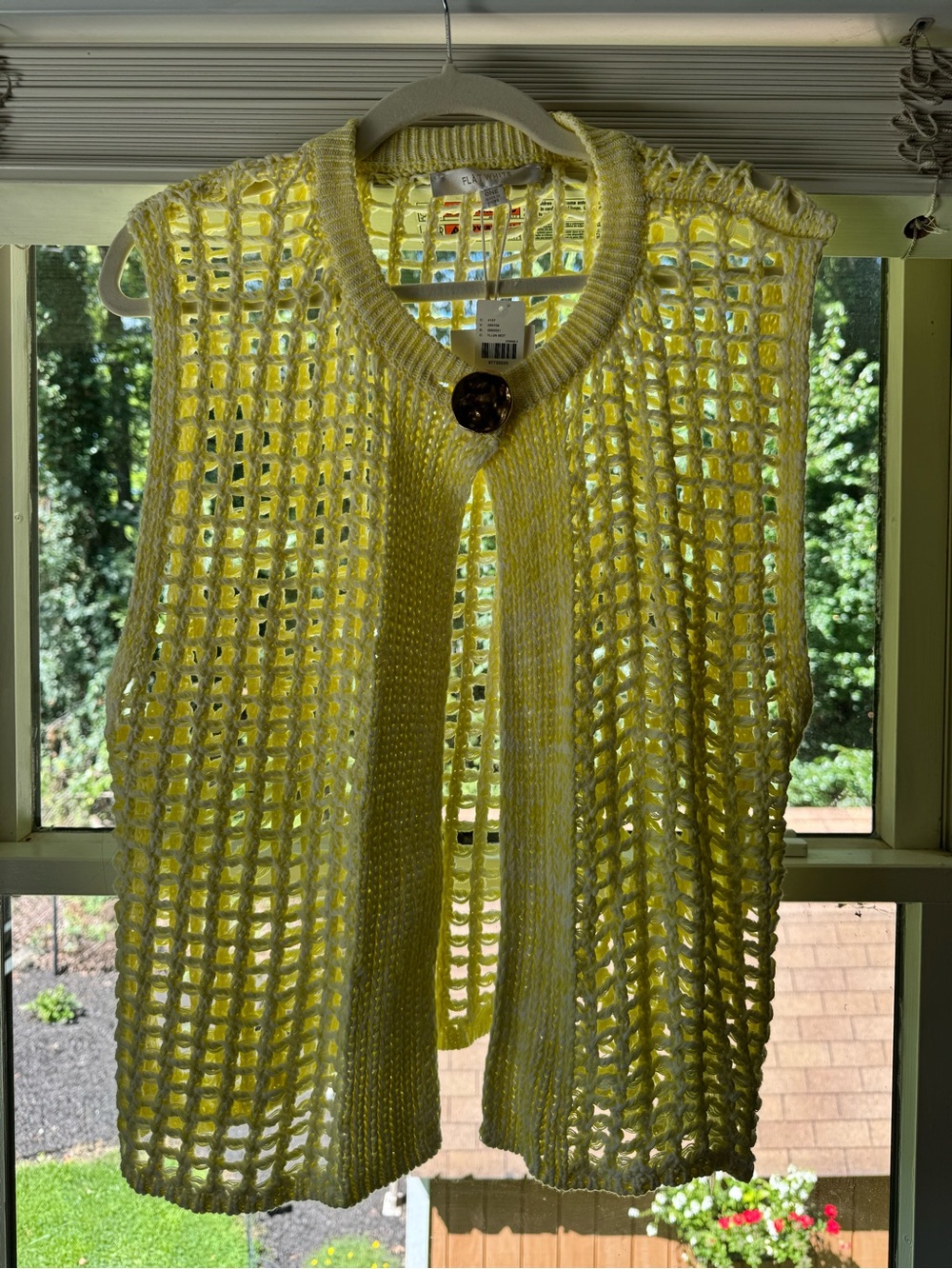 Anthropologie Cream Open-Knit Sleeveless Sweater Vest - Unbranded - Picture 6 of 8